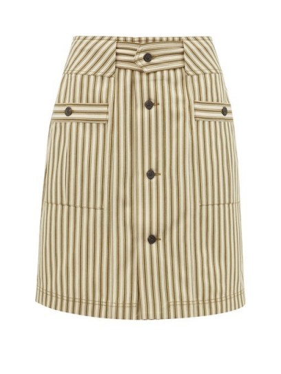 MARA HOFFMAN Lici patch-pocket striped midi skirt ~ classic summer skirts