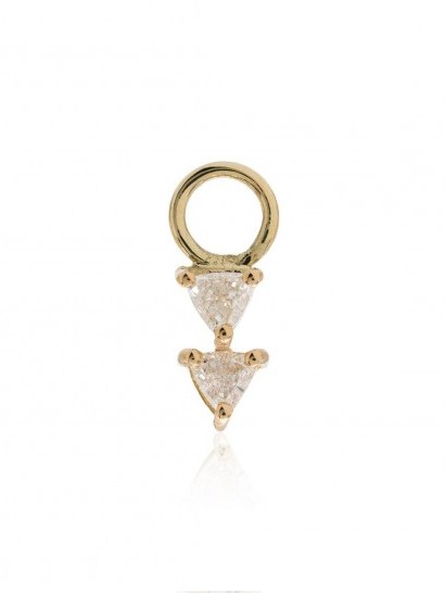 LIZZIE MANDLER FINE JEWELRY 18kt gold diamond earring charm / single charms - flipped