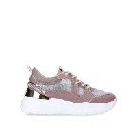 CARVELA LOUDER PINK Embellished Chunky Trainers | sports luxe trainer