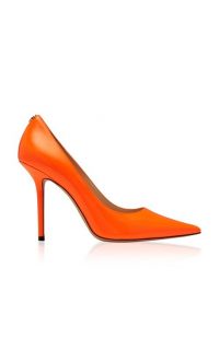 Jimmy Choo Love Neon Patent Leather Pumps / bright orange courts