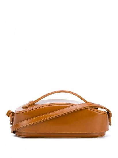 LOW CLASSIC Structure tote | small camel brown handbag - flipped