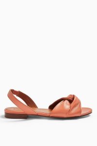 LUCKY Blush Pink Leather Knot Slingback Flat Shoes / pretty summer flats