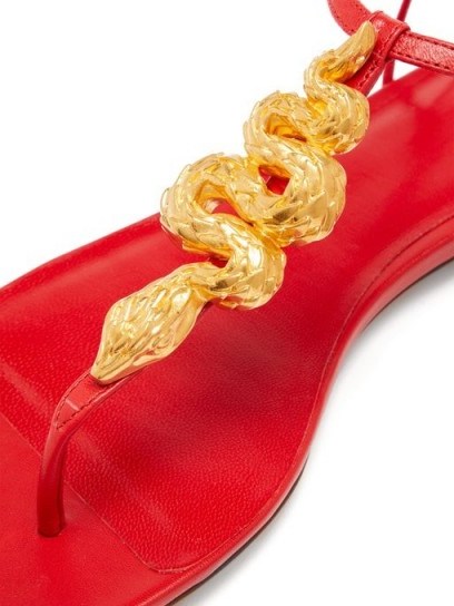 VALENTINO GARAVANI Maison Snake leather sandals ~ luxe summer flats - flipped