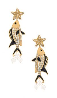 Mercedes Salazar Isla Earring | crystal fish earrings | ocean inspired drops