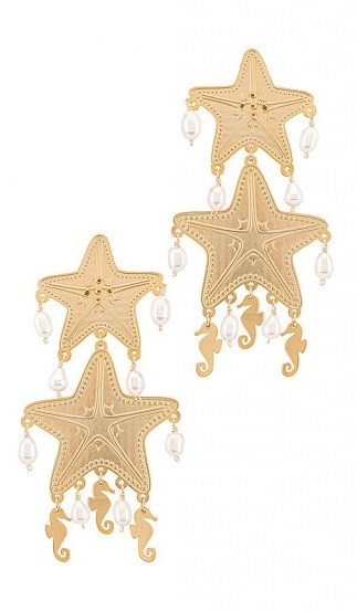 Mercedes Salazar Isla Starfish Earring | long tiered earrings | sea inspired drops - flipped