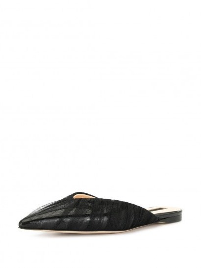 MIDNIGHT 00 black pointed flat mules - flipped