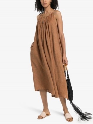 Missing You Already Pleated Linen Midi Dress | effortless warm weather dressing - flipped