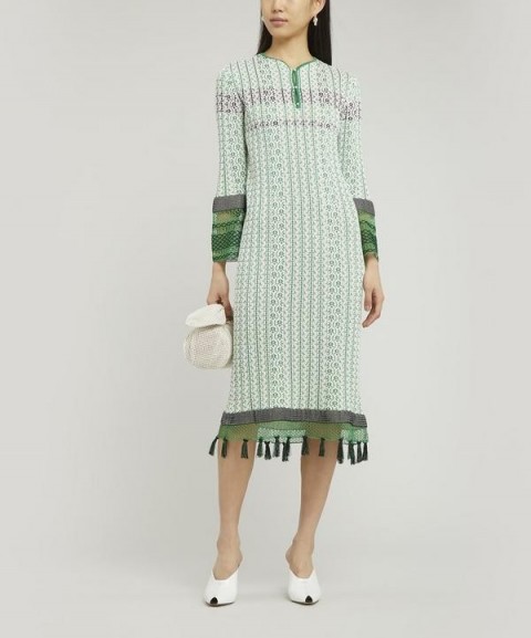 MAME KUROGOUCHI Mix Knit Tasselled Dress