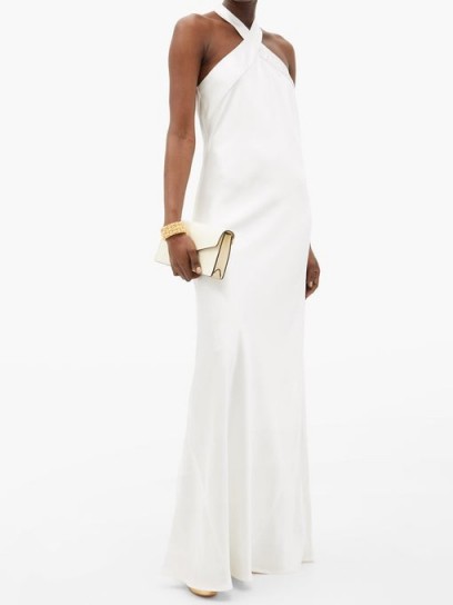 GALVAN Monaco halter-neck silk-satin gown ~ effortless event glamour