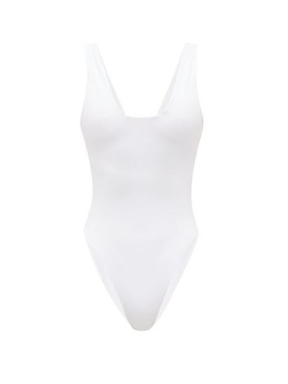 DOS GARDENIAS Monaco square-neck swimsuit ~ chic white onepiece - flipped