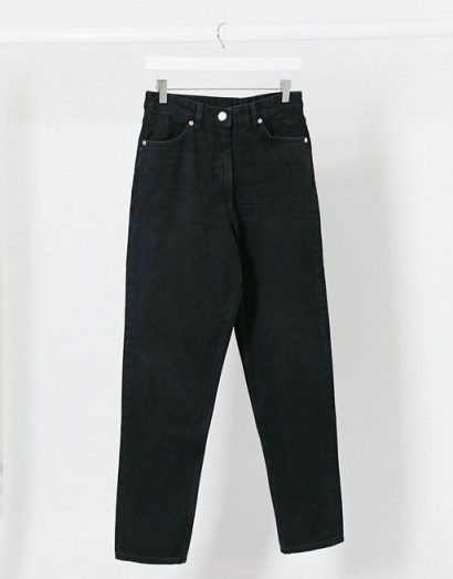 Monki Taiki high waist mom jeans with organic cotton in wash black - flipped