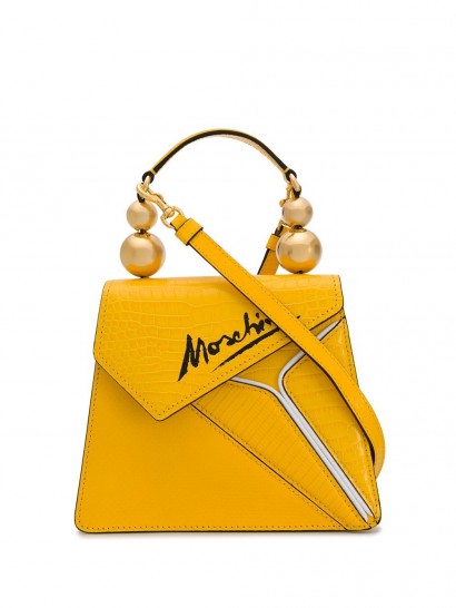 MOSCHINO Coconut Slice tote bag in yellow | small neat top handle bags
