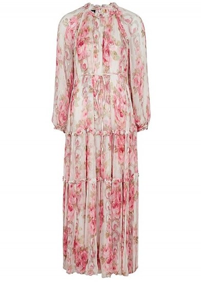NEEDLE & THREAD Ruby Bloom floral-print chiffon gown - flipped