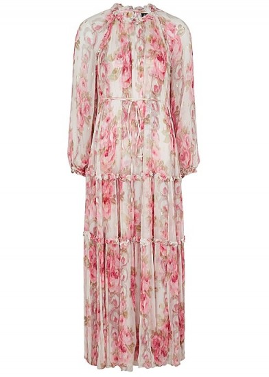 NEEDLE & THREAD Ruby Bloom floral-print chiffon gown