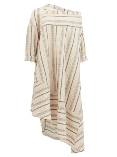 PALMER//HARDING Off-shoulder striped linen-blend dress