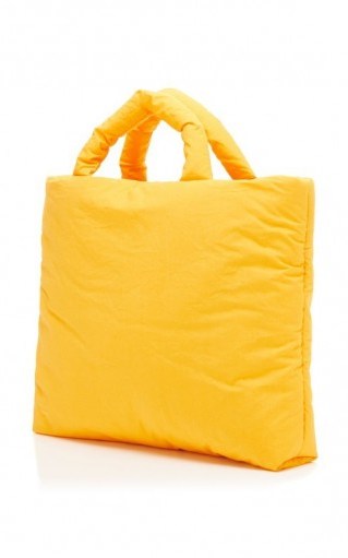Kassl Oil Padded Leather Tote Bag / orange bags - flipped
