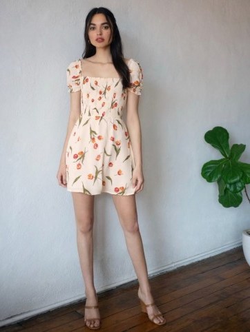 REFORMATION Orangerie Dress Bianca ~ smocked bodice mini - flipped