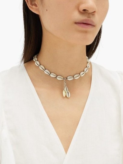 ISABEL MARANT Oscar shell necklace / choker necklaces - flipped
