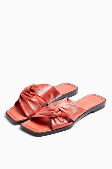 Topshop PACIFIC Coral Leather Twist Sandals | summer shoes