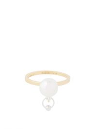 DELFINA DELETTREZ Pearl, diamond & 18kt gold piercing ring / freshwater pearls