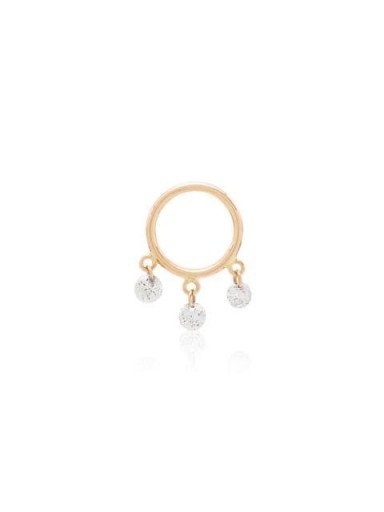 PERSÉE 18kt yellow gold Boheme diamond hoop earring ~ luxe single earrings