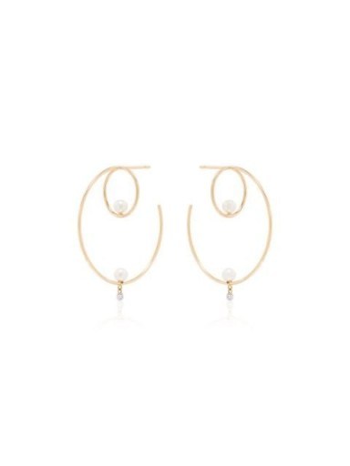 PERSÉE 18kt yellow gold creole cluster earrings | luxe double hoops - flipped