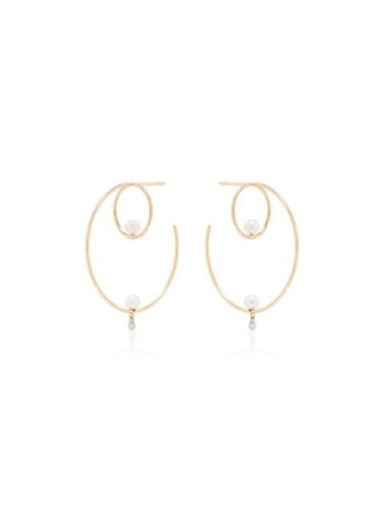 PERSÉE 18kt yellow gold creole cluster earrings | luxe double hoops