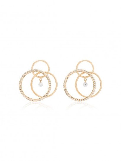 PERSÉE 18kt yellow gold triple-circle hoop earrings | luxe hoops - flipped