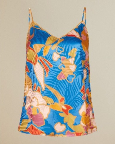 TED BAKER CANEII Pinata printed cami / bright blue camisoles - flipped