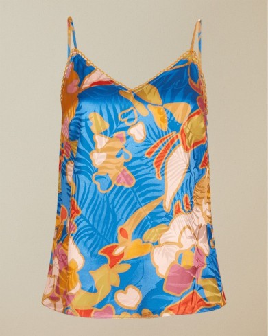 TED BAKER CANEII Pinata printed cami / bright blue camisoles