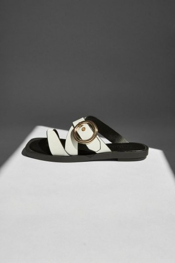 TOPSHOP PINE White Buckle Sandals - flipped