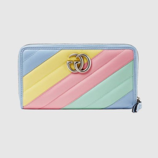 GUCCI GG Marmont zip around wallet multicoloured pastel - flipped