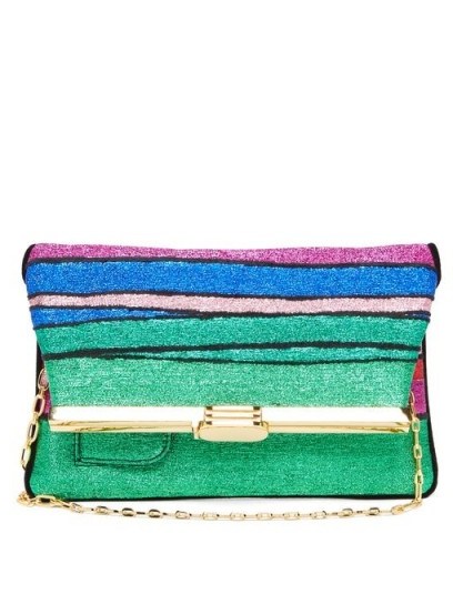 BIENEN-DAVIS PM rainbow-striped lurex clutch – beautiful evening bags - flipped