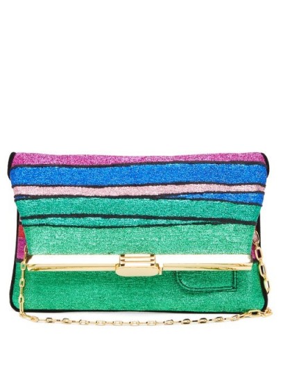 BIENEN-DAVIS PM rainbow-striped lurex clutch – beautiful evening bags