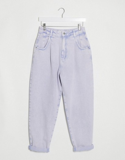 Pull&Bear slouchy jeans with darts in washed lilac
