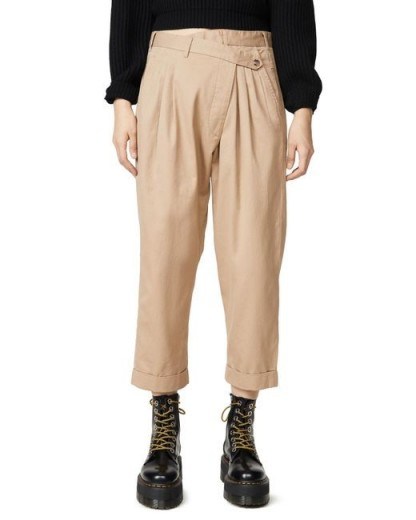 Jennifer Lopez beige asymmetric waist trousers, R13 Cropped Triple-pleat Crossover Pants, on Alex Rodriguez’s Instagram, 7 May 2020 | celebrity fashion - flipped