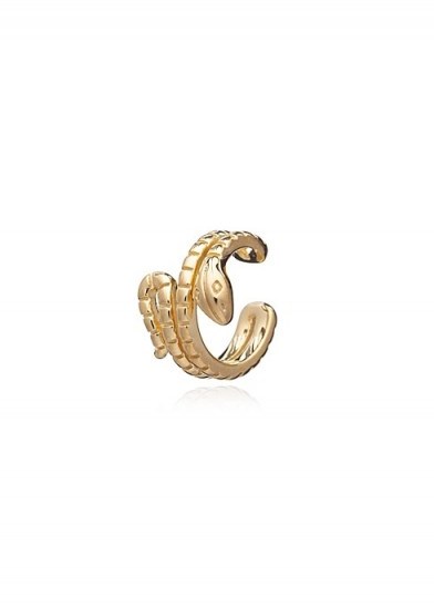 RACHEL JACKSON LONDON Statement snake earring cuff gold ~ ear cuffs - flipped