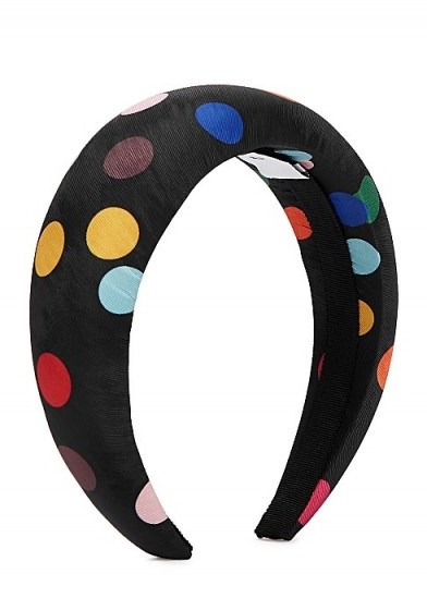 RACIL Black polka-dot satin headband / headbands - flipped
