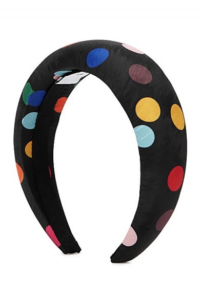 RACIL Black polka-dot satin headband / headbands