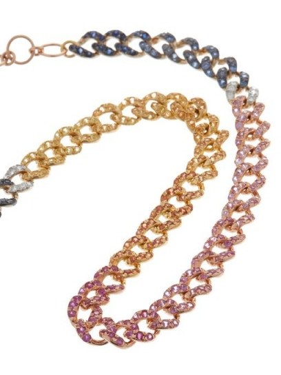 SHAY Rainbow diamond, ruby & 18kt gold ankle bracelet – luxury anklets - flipped