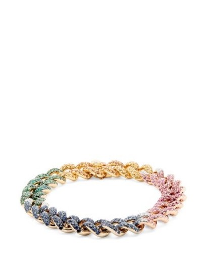 SHAY Rainbow Essential diamond & 18kt gold bracelet – luxe curb chain bracelets - flipped