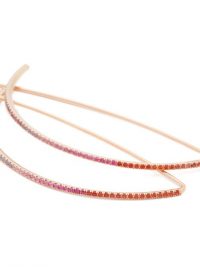 DIANE KORDAS Rainbow sapphire & 18kt rose gold earrings – multicoured gemstone jewellery