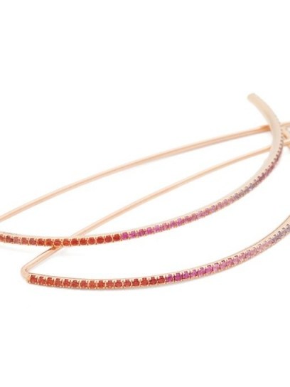 DIANE KORDAS Rainbow sapphire & 18kt rose gold earrings – multicoured gemstone jewellery - flipped