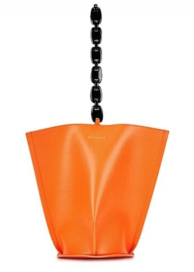 REJINA PYO Pippa orange leather top handle bag - flipped