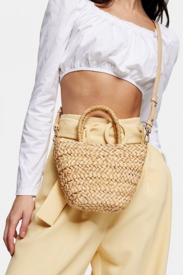 TOPSHOP RHODES Mini Straw Weave Tote Bag / summer bags