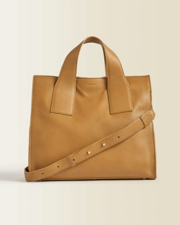 JIGSAW ROSCOE LEATHER WORK BAG CAMEL ~ everyday luxe