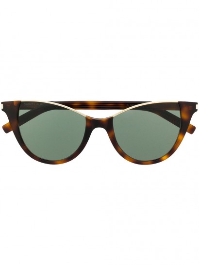 SAINT LAURENT EYEWEAR rimless top cat eye-frame sunglasses in tortoiseshell