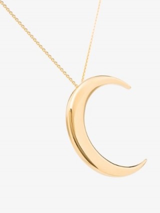 Saint Laurent Gold Tone Crescent Moon Necklace | pendant necklaces