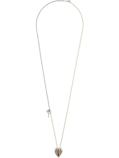 SAINT LAURENT heart-shaped cowrie shell necklace ~ longline pendant necklaces ~ shells ~ hearts
