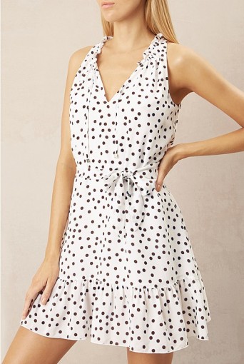 HEIDI KLEIN Santa Margherita Ligure Ruffle Neck Mini Dress / polka dot print summer dresses